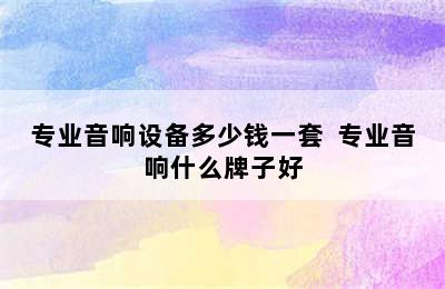 专业音响设备多少钱一套  专业音响什么牌子好